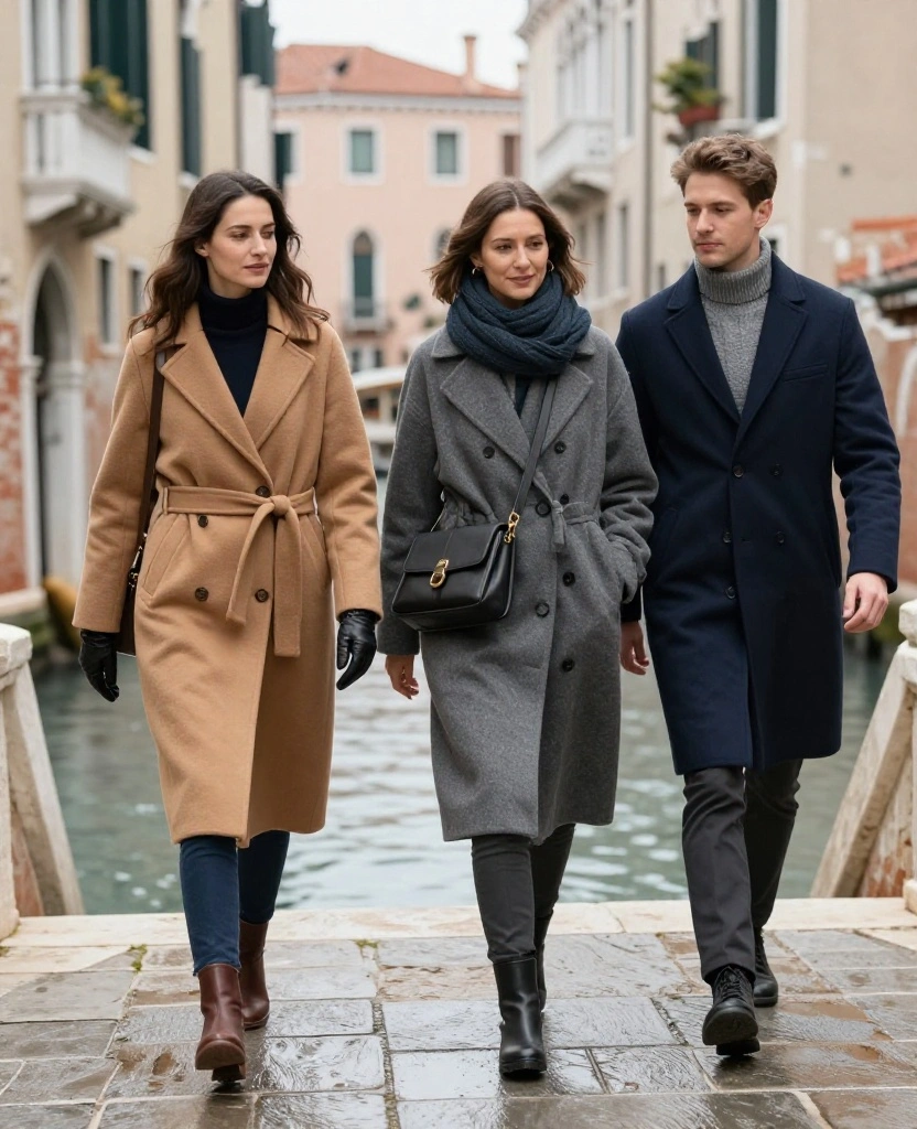 What to Wear in Venice Winter: 13 Layering Tricks That Keep You Cozy Without the Bulky Look 15 What to Wear in Venice in December What to Wear in Venice Winter: 13 Layering Tricks That Keep You Cozy Without the Bulky Look - 3. Choose a Tailored Wool Coat With Room for Layers 1