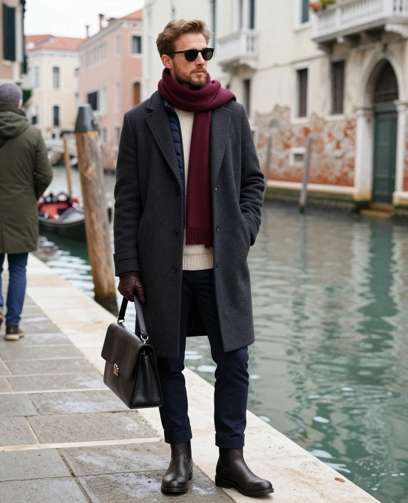 What to Wear in Venice Winter: 13 Layering Tricks That Keep You Cozy Without the Bulky Look 22 What to Wear in Venice in December What to Wear in Venice Winter: 13 Layering Tricks That Keep You Cozy Without the Bulky Look - 4. Slip a Thin Quilted Vest Under the Coat 1