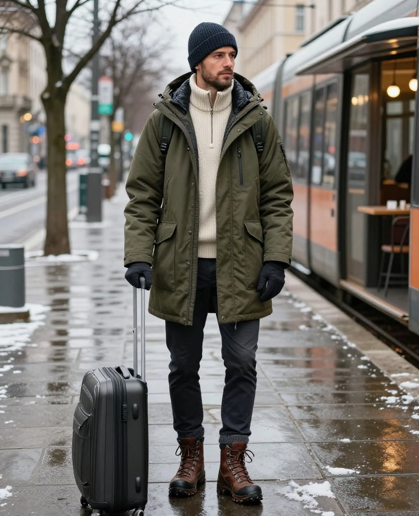 What to Wear in Warsaw in December for Men: 14 Sharp Winter Looks That Handle Freezing Temperatures 8 What to wear in Warsaw in December What to Wear in Warsaw in December for Men: 14 Sharp Winter Looks That Handle Freezing Temperatures - 2. The Insulated Parka Over Smart Casual Layers 1