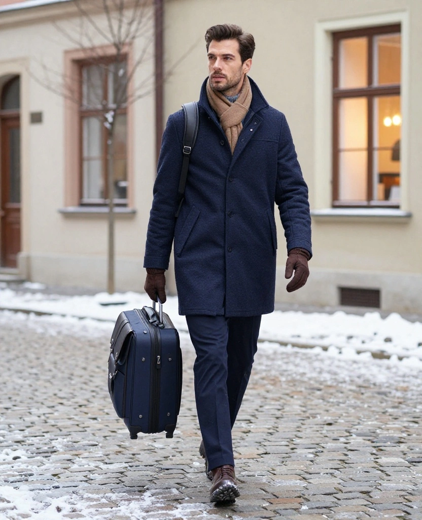 What to Wear in Warsaw in December for Men: 14 Sharp Winter Looks That Handle Freezing Temperatures 27 What to wear in Warsaw in December What to Wear in Warsaw in December for Men: 14 Sharp Winter Looks That Handle Freezing Temperatures - 5. A Navy Monochrome Look That Feels Calm and Expensive 1