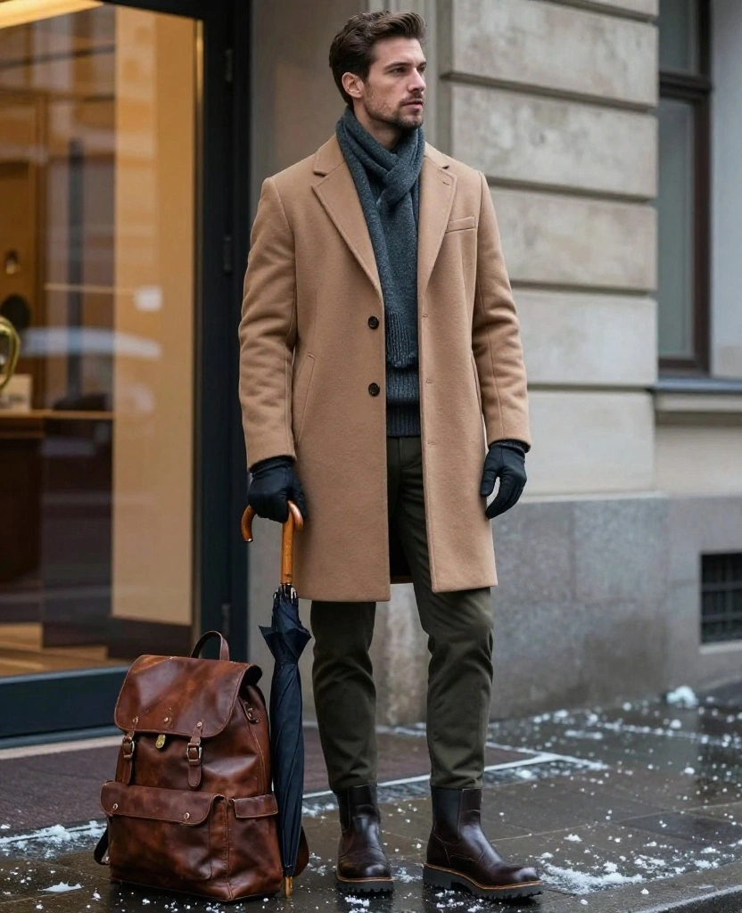 What to Wear in Warsaw in December for Men: 14 Sharp Winter Looks That Handle Freezing Temperatures 34 What to wear in Warsaw in December What to Wear in Warsaw in December for Men: 14 Sharp Winter Looks That Handle Freezing Temperatures - 6. The Camel Coat With Winter-Proof Details 1