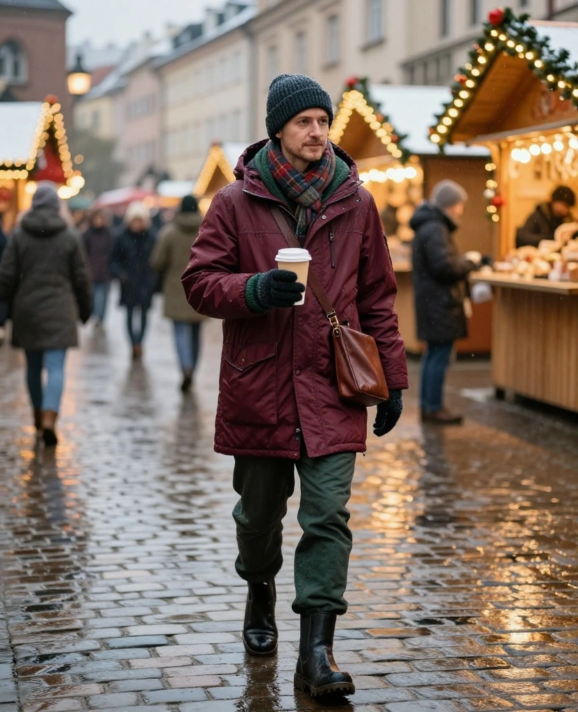 What to Wear to the Wrocław Christmas Market: 12 Festive Outfits That Beat the Chill! 71 What to Wear in Wrocław in December What to Wear to the Wrocław Christmas Market: 12 Festive Outfits That Beat the Chill! - 11. The Waterproof Commuter Outfit for Sleet and Rain 1