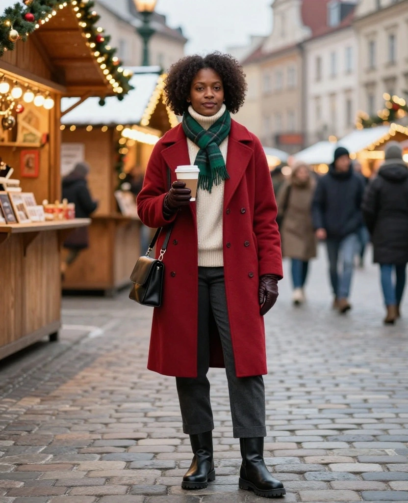 What to Wear to the Wrocław Christmas Market: 12 Festive Outfits That Beat the Chill! 43 What to Wear in Wrocław in December What to Wear to the Wrocław Christmas Market: 12 Festive Outfits That Beat the Chill! - 7. The Statement Red Coat with Quiet Basics 1